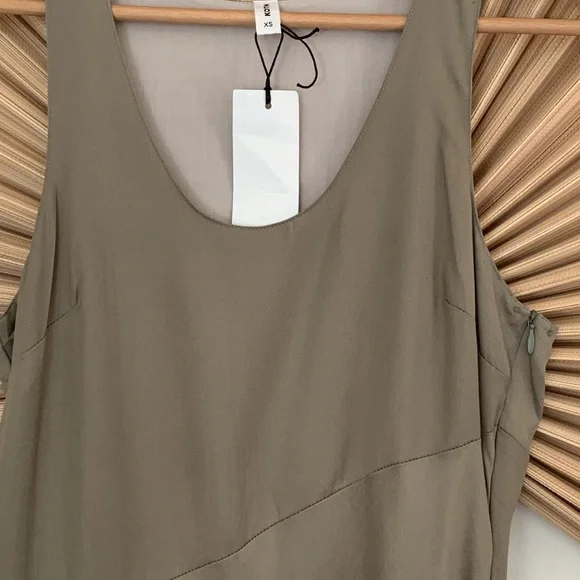NWT KOTN Bias Cut Asymmetrical Tank Dress in Laurel Oak Xsmall - Picture 5 of 8